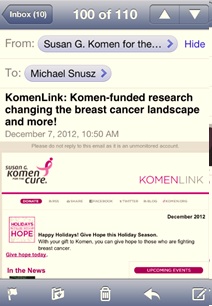 Nonprofit mobile email - long subject line