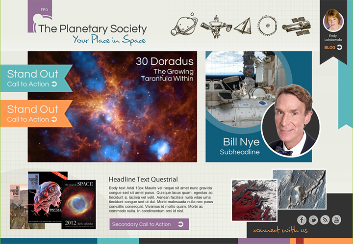 Moodboard for The Planetary Society website