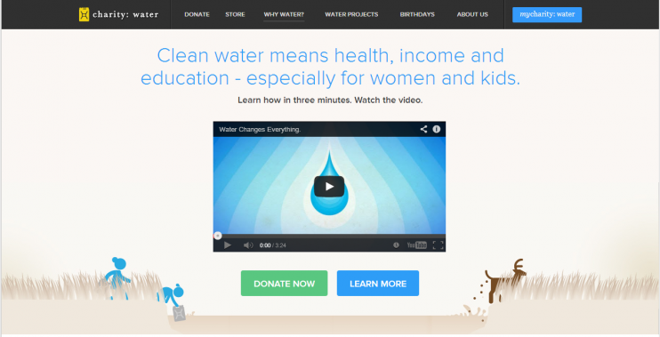 Charity Water website screenshot